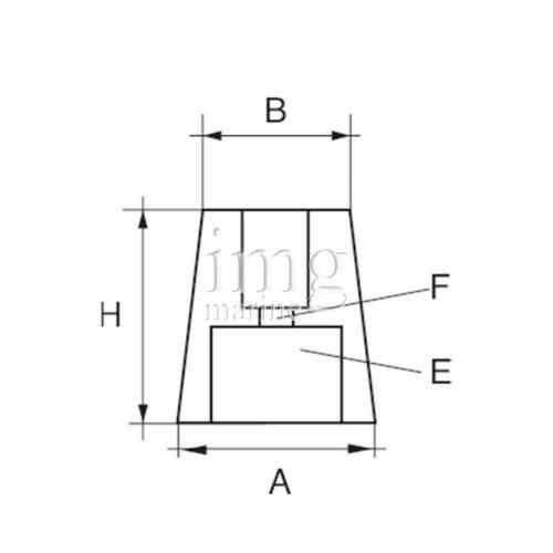 Anodo ogiva con innesto conico esagonale per assi portaelica - Misure