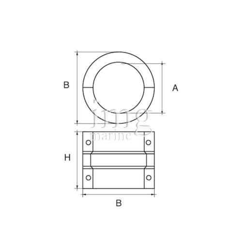 Anodo a collare piatto in zinco per asse elica - Misura
