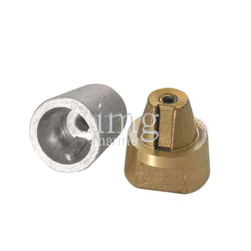 Anodo ogiva a cono mozzo per asse portaelica con corpo conico