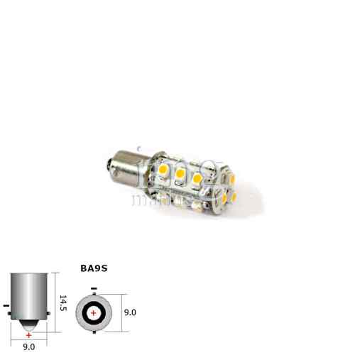 Lampadina 12+3 smd Led Bianca Fredda BA9S