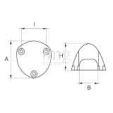 Anodo Ogiva 3 fori Max-Prop 3 pale 3 fori - Misure