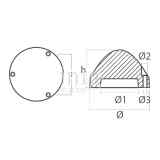 Anodo Ogiva per nuova Max-Prop 3 pale - Misure