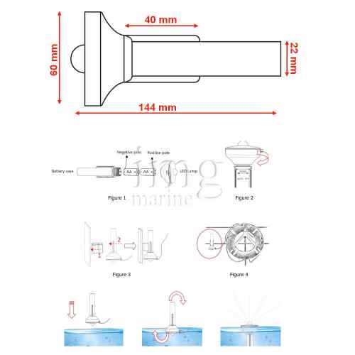 Boetta luminosa LED Solas/Med VSG misure