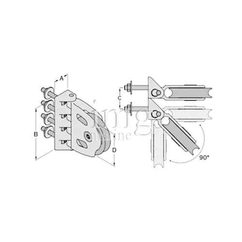 Rinvio drizza orientabile Antal SHB - Disegno
