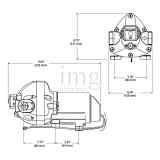 Pompa autoclave Triplex 2.9 Flojet 25PSI - Misure