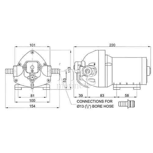 Pompa Autoclave Triplex HI FLOW Flojet 60PSI 24V