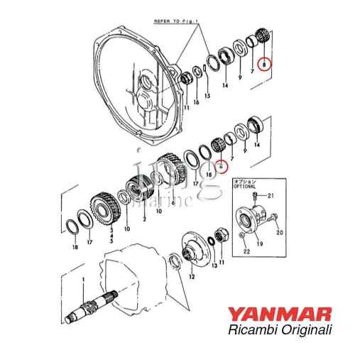 Cuscinetto invertitore KM2P KM2C Kanzaki Yanmar