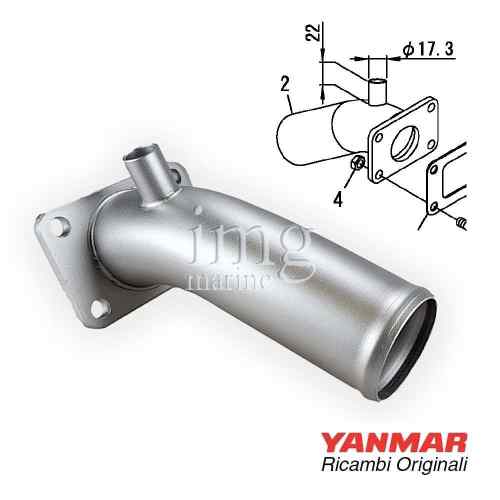 Scarico a gomito Yanmar motori 1/2/3GM 2/3YM