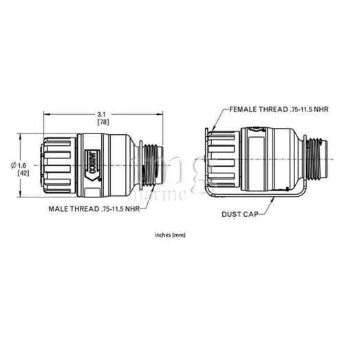 Regolatore pressione Acqua entrata Jabsco misure