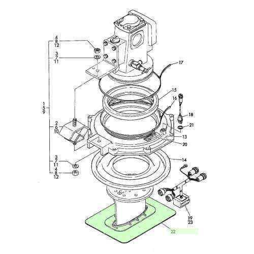 Guarnizione di protezione per piedi Saildrive Yanmar originale disegno tecnico