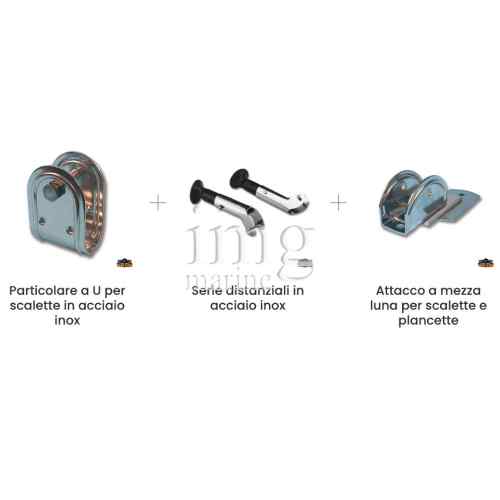 Scaletta pieghevole Alu per specchio di poppa