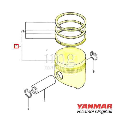 Pistone Yanmar 1GM10 2GM20 3GM30