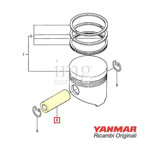 Spinotto 105225-22300 per pistone Yanmar 1GM10 2GM20 3GM30