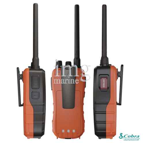 VHF portatile Cobra BlueBound 650 DSC GPS Bluetooth - viste posteriore e laterali