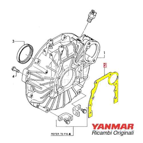 Guarnizione coperchio volano 4JH2E