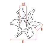 Girante 47-16154 3 Tohatsu misure