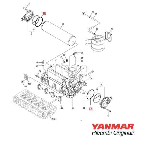 Oring scambiatore di calore 4JH3-DTE/4JH4-HTE