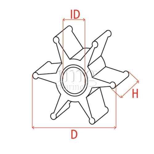 Girante Johnson/Evinrude misure