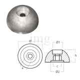 Anodo elica Bow Thruster zinco cavo