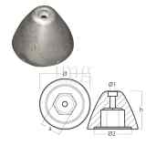 Anodo elica Bow Thruster zinco cono