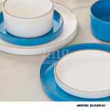 Stoviglie Maldivas Ivory e Blu Marine Business