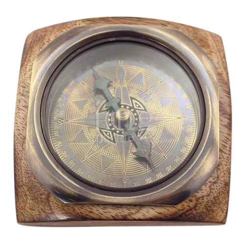 Bussola con base in legno