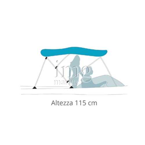 Tendalino 4 archi H115 Inox 316 Sport Plus altezza 115 cm