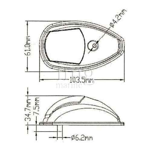 Fanali IMO-COLREG LED (CE) Side 50M misure