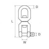 Girella grillo / occhio in acciaio inox misure