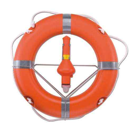 Supporto inox per salvagente anulare e boetta esempio Supporto inox per salvagente anulare e boetta esempio