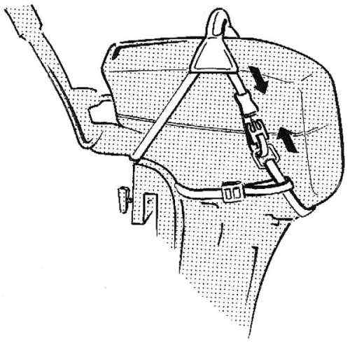 Imbrago per motori fuoribordo con maniglia
