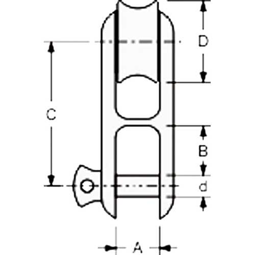 Bozzello per drizza randa 2:1