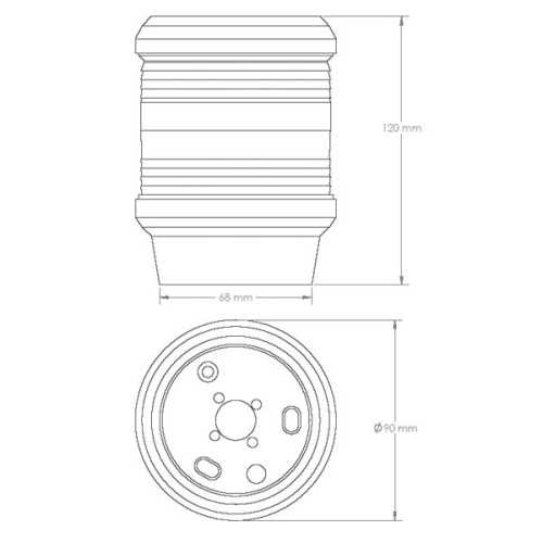 Fanale di navigazione e fonda per testa d'albero
