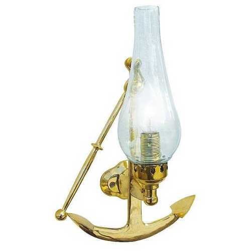 Lampada da parete in ottone a forma di ancora