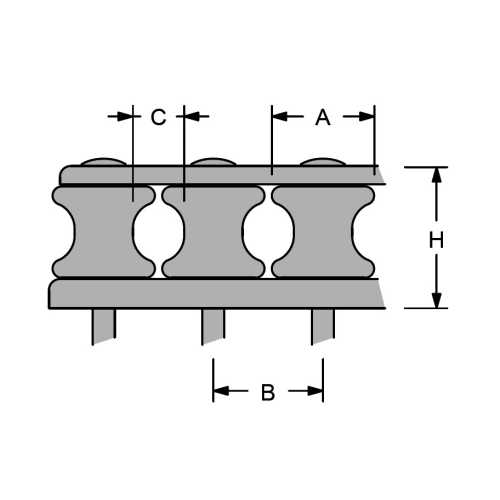 Rulliera passo 35 con puleggia Ø 28 in resina