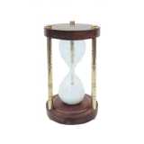 Clessidra in vetro soffiato, ottone e legno 5 min.