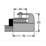 Terminale con 1 puleggia e arricavo per rotaia 31x21 Antal - Misure
