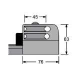 Terminale con 2 pulegge per rotaia 31x21 Antal - Misure