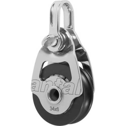 Bozzello singolo in acciaio puleggia Ø 34 con grillo