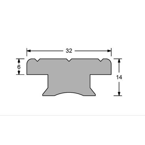Rotaia a T 32 x 6 Antal passo 100
