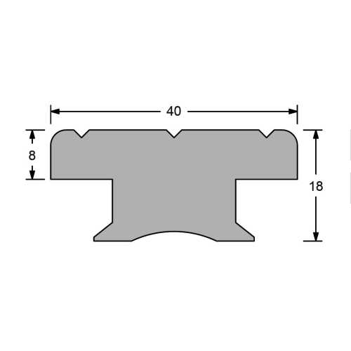 Rotaia a T 40 x 8 Antal passo 50