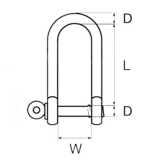 Grillo lungo acciaio inox AISI 316 Wichard con asse imperdibile