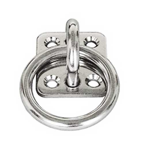 Anello su piastra a 4 fori in acciaio Inox