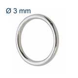 Anello tondo Ø 3 mm in acciaio Inox