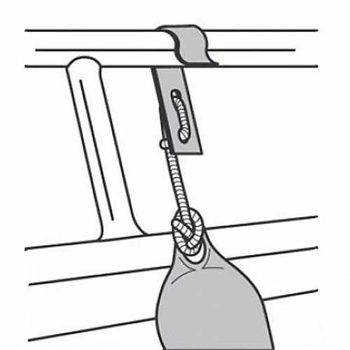 Gancio piatto parabordo per battagliola con tubo