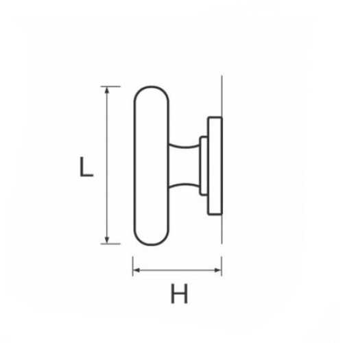 Maniglia ovale in ottone cromato