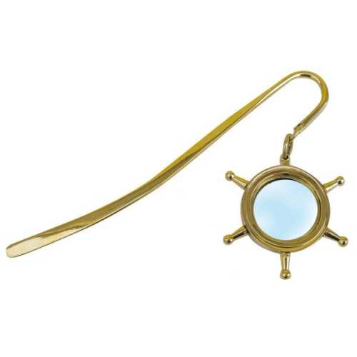 Segnalibro timone in ottone con lente