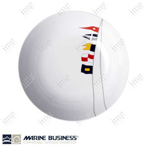 Servizio stoviglie 25 pezzi melamina Regata Marine Business Piatto fondo