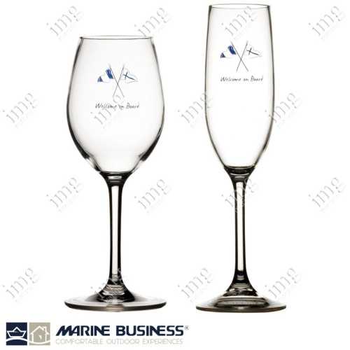 Bicchieri infrangibili a calice Welcome on Board Marine Business