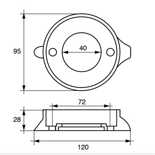 Anodo a collare per Sail Drive 120 VOLVO